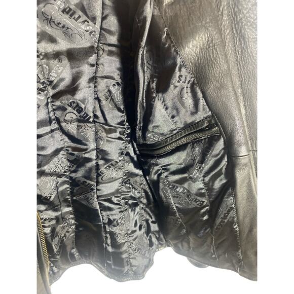 Easy Rider Mens Black genuine leather motorcycle jacket size Medium - Picture 4 of 7